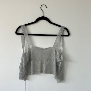 Sparkle open-back tank top